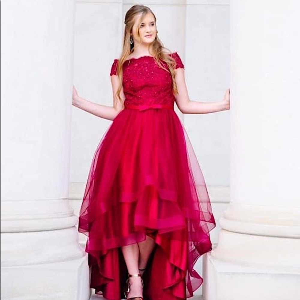 Burgundy Size 10 Prom Dress